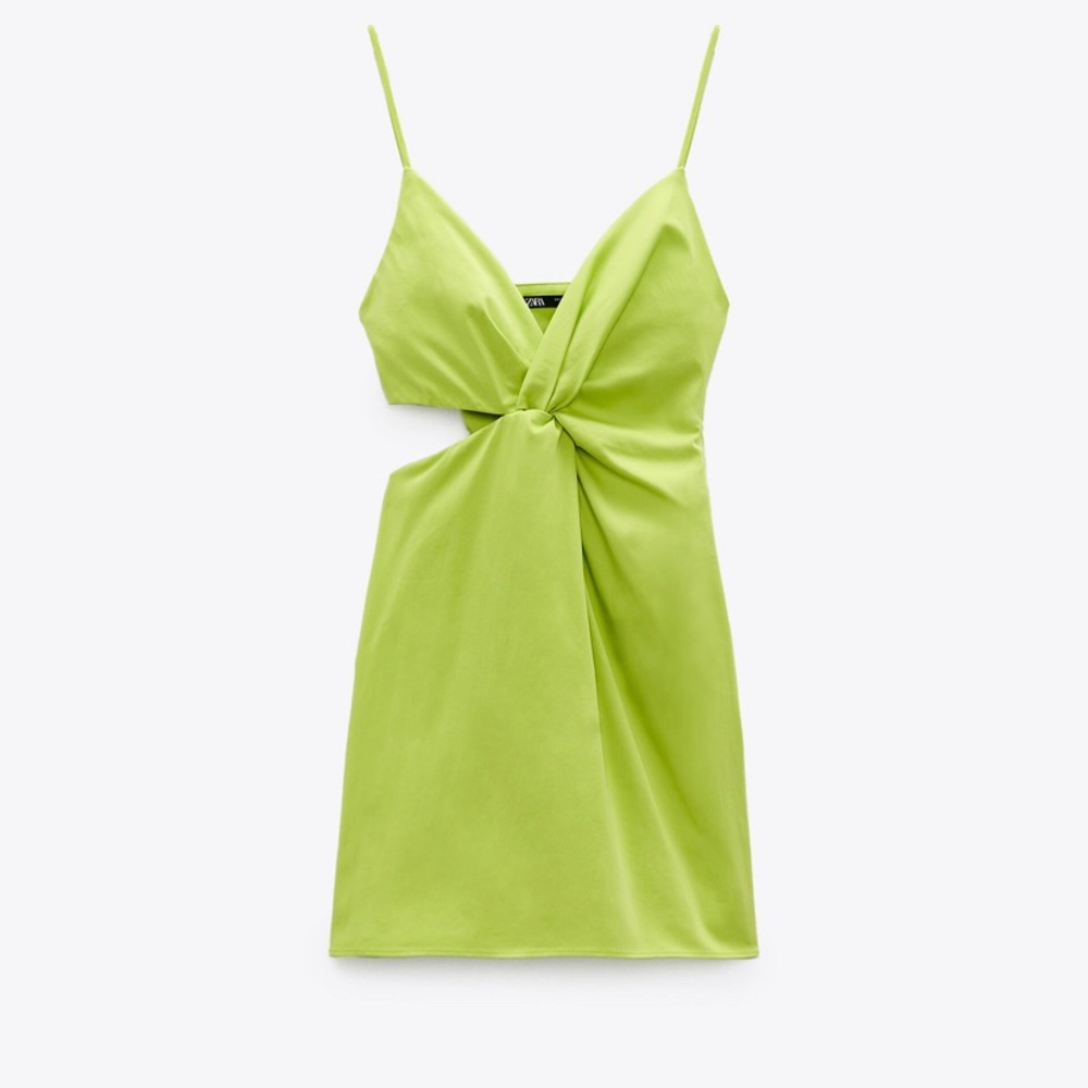 Zara lime green dress with cut out